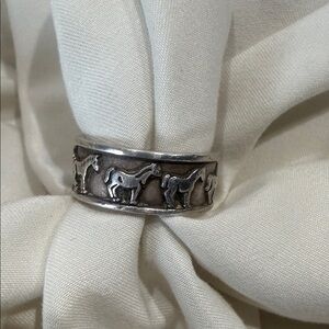Sterling Silver Horse Motif Ring